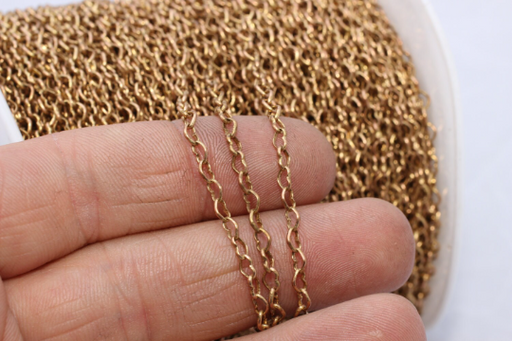 Raw Brass Tiny Heart Chains