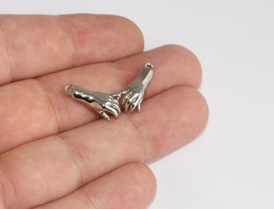 15x30mm Rodyum Kaplamalı El Tutma Takıları, El, MLS1080
