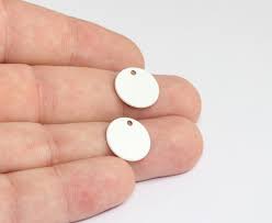 14mm White Painted Round Charms, Round Disc,Findings MLS499