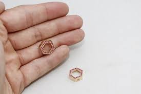 12mm 22k Parlak Altın, Altıgen, Mikro Döşeme Altıgen, ZRCN142