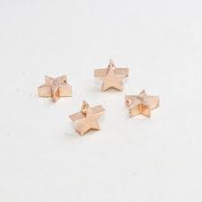 Ciondoli a forma di stella in oro rosa 8x10 mm, ciondoli a forma di stella, delicati ROSE133