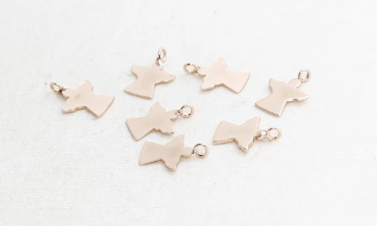10x13mm Rose Gold Angel Charm, Tiny Angel Charm, ROSE41