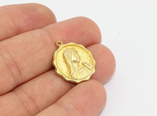 Brass Mother Mary Pendant