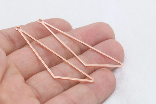 15x56mm Gül Altın Kolye, Üçgen Kolye, Geometrik CHK167-1R