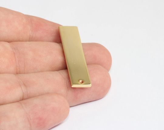 10x40mm 24 Ayar Parlak Altın İsimlik Çubuğu, Dikdörtgen, MLS515