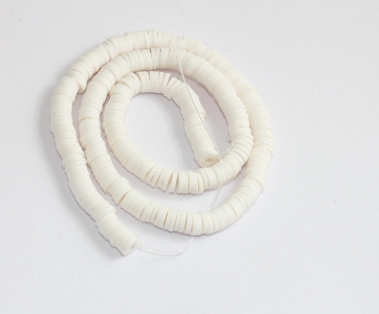 Perline in polimero bianco da 6 mm, fili di perline Keishi all'ingrosso, CHK612