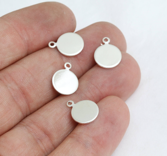 10 mm Rodyum Kaplamalı Madeni Para Takıları, Yuvarlak Damgalama Diski, CR162
