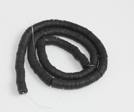 Perline in polimero nero da 6 mm, fili di perline Keishi all'ingrosso, CHK606-1