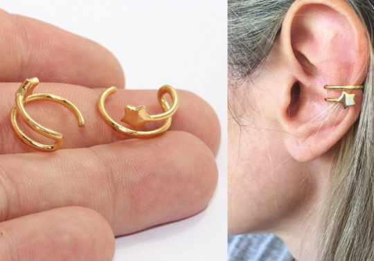 Star Hoop Ear Cuff