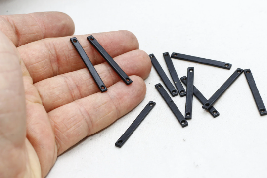 3,5x35mm Black Stamping Blank , Brass Rectangle Bar , Blank ,  ETS166