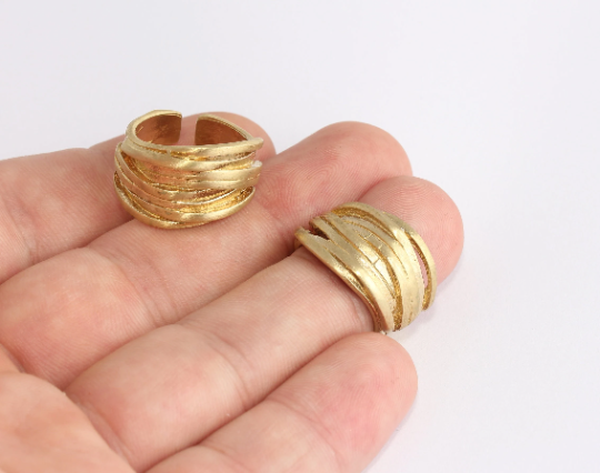 17-18mm Raw Brass Ring, Adjustable Ring Settings, Brass XP92