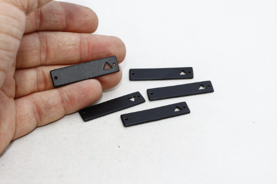 10x38mm Black Plated Bar Charms, Triangle Blank, Bar ETS126