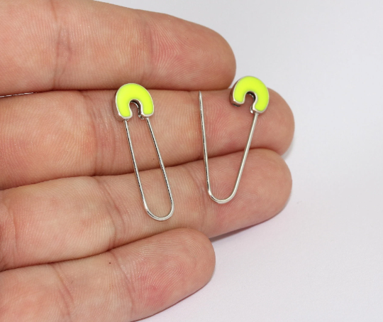 Rhodium Plated Safety Pin Charm
