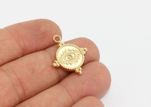 Shiny Gold Evil Eye Pendant