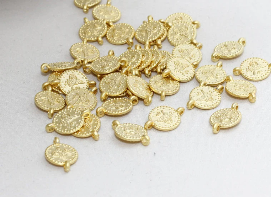10mm 24k Matt Gold Plated Ottoman, Jewelry Findings, BRT205