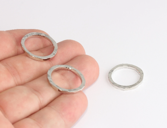 21mm Rhodium Plated Closed Ring, Round Silver Hoop Circle XP413