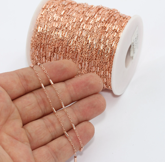 1,8mm Rose Gold Bar Chain, Soldered Chain, Foot Chains BXB251-2