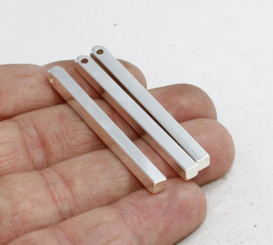 4x50mm Silver Plated Bar, Stamping Bar, Nameplate Bar, BLS49