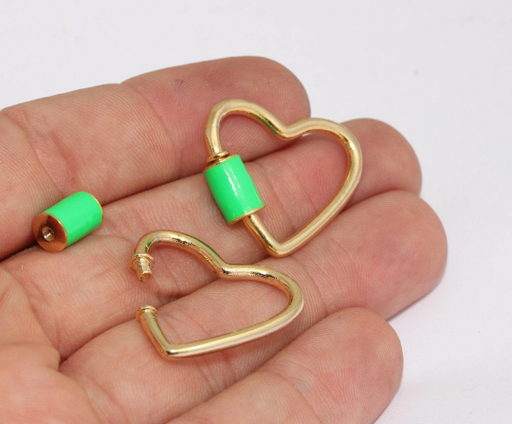 Shiny Gold Heart Screw Clasp Lock