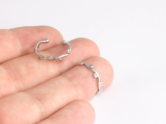 17 mm Rodyum Kaplama Yüzükler, Mikro Döşeme Yaprak Dalı Yüzükler, XP429