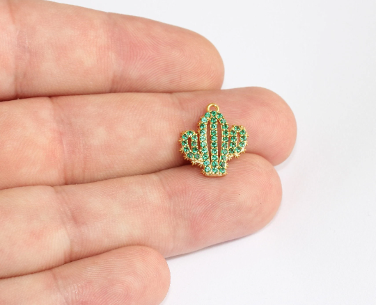 Shiny Gold Cactus Charm