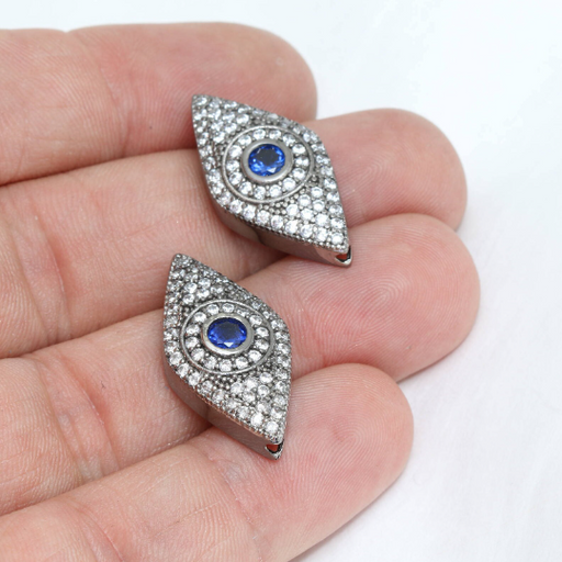 Gunmetal Plated Evil Eye Beads