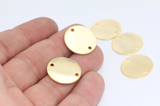 20mm 24k Shiny Gold Disc Charms, Coin Charms, Charms,  MTE416