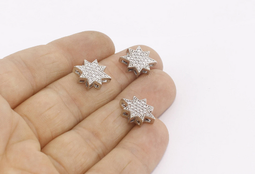 Silver Plated Star Beads