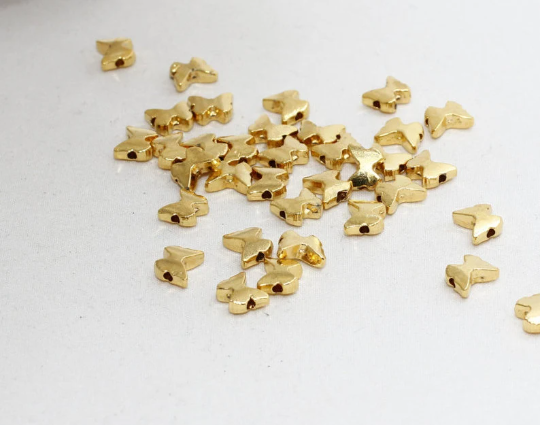 6,5x8mm 24k Shiny Gold Butterfly Charms, Butterfly Pendant, BRT204