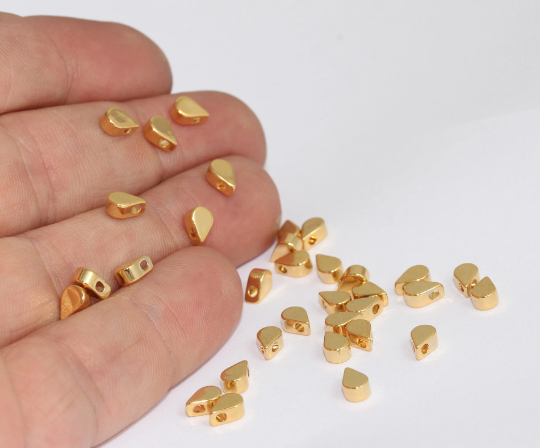 4x6mm 24 Ayar Parlak Altın Damla Tılsımlar, Gözyaşı Damlası Tılsım, MLS116