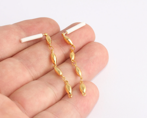 Oval Bar Stud Earrings