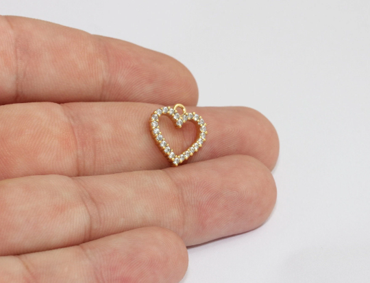 Shiny Gold CZ Heart