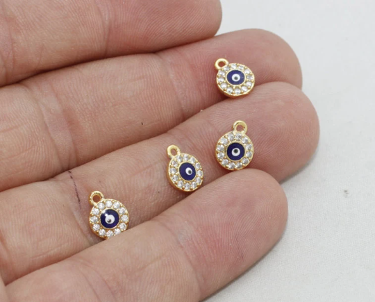 Shiny Gold Evil Eye Beads