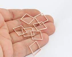 Connettore quadrato in oro rosa da 14 mm, maglia quadrata, chiuso ROSE284