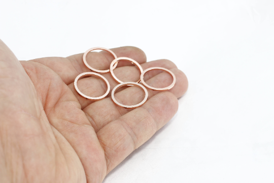 20mm Rose Gold Closed Rings, Connector Charms, Circle CHK219