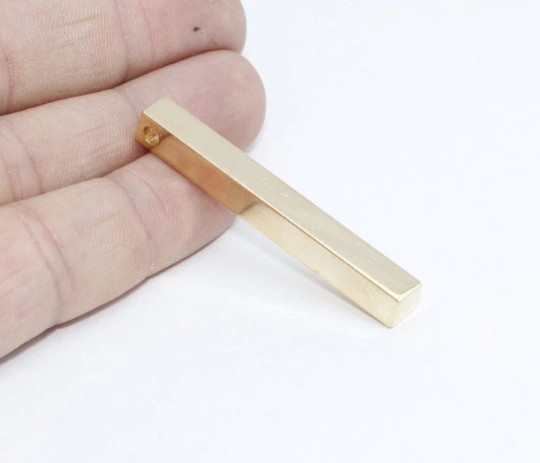 6x50mm 24k Shiny Gold Stamping Bar, Blank Findings, BRT612