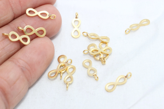 5x10mm 24K Matt Gold Infinity Charm, Infinity Pendant, Matt BRT409