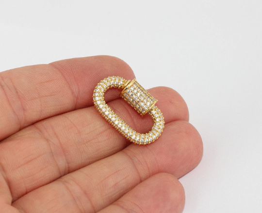 Shiny Gold Oval Screw Clasps