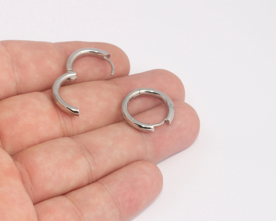 20 mm Rodyum Kaplama Halka Küpeler, Kaldıraçlı Küpeler, SLM302