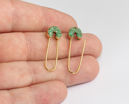 Shiny Gold Safety Pin Earrings