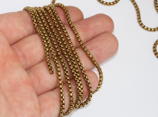 Raw Brass Rolo Chain