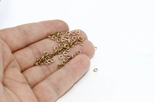 4mm Closed Ring, Raw Brass Rings, Connector Ring, Raw,   SOM283