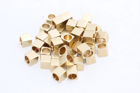 5mm Raw Brass Cube Beads, Spacer Beads, Cubes, Cube Beads, Geometric Beads, Bracelet Beads, Raw Brass Findings, CU, KA44
