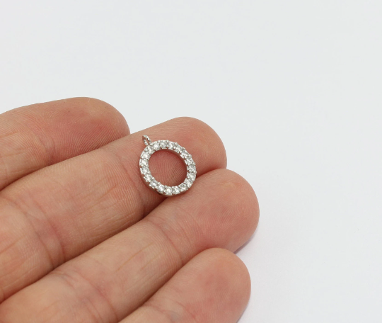 12x14mm Rodyum Kaplama Kübik Zirkonya Kolye, Kübik ZRCN457