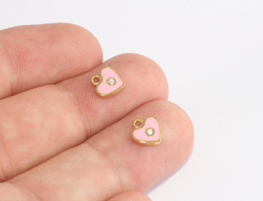 Shiny Gold Heart Charms