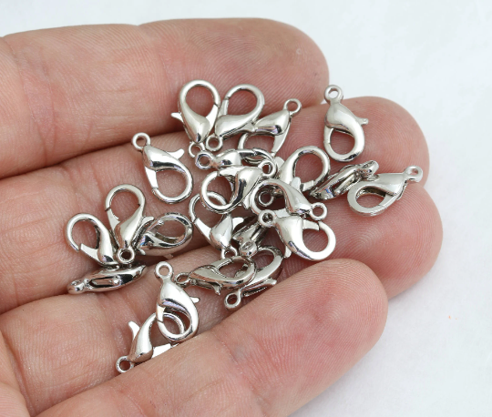 Rhodium Plated Claw Clasp