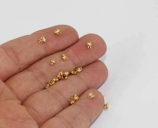 Shiny Gold Crimp Beads