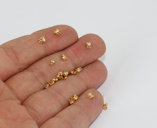 Shiny Gold Crimp Beads