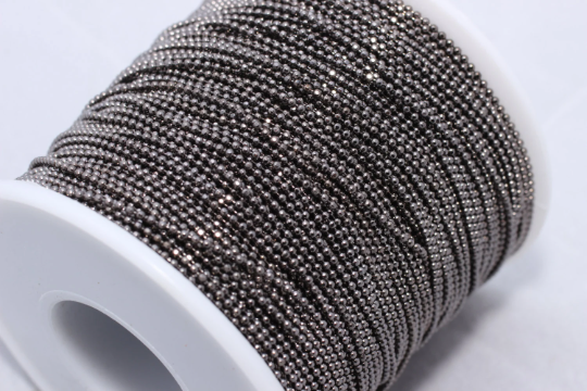 1,2mm Gunmetal Ball Chain, Faceted Ball Chain,Soldered BXB77