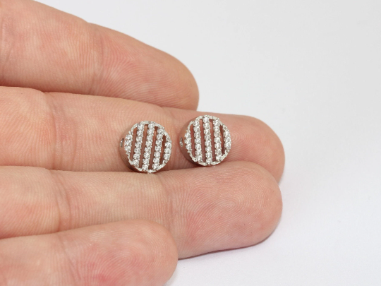 11 mm Rodyum Kaplama Boncuklar, Mikro Döşeme Boncukları, Kübik Zirkonya Takılar MLS556